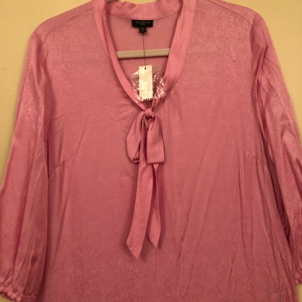 SALE! Talbots pink blouse with tie